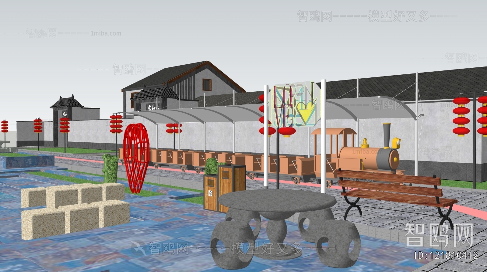 New Chinese Style Park Landscape