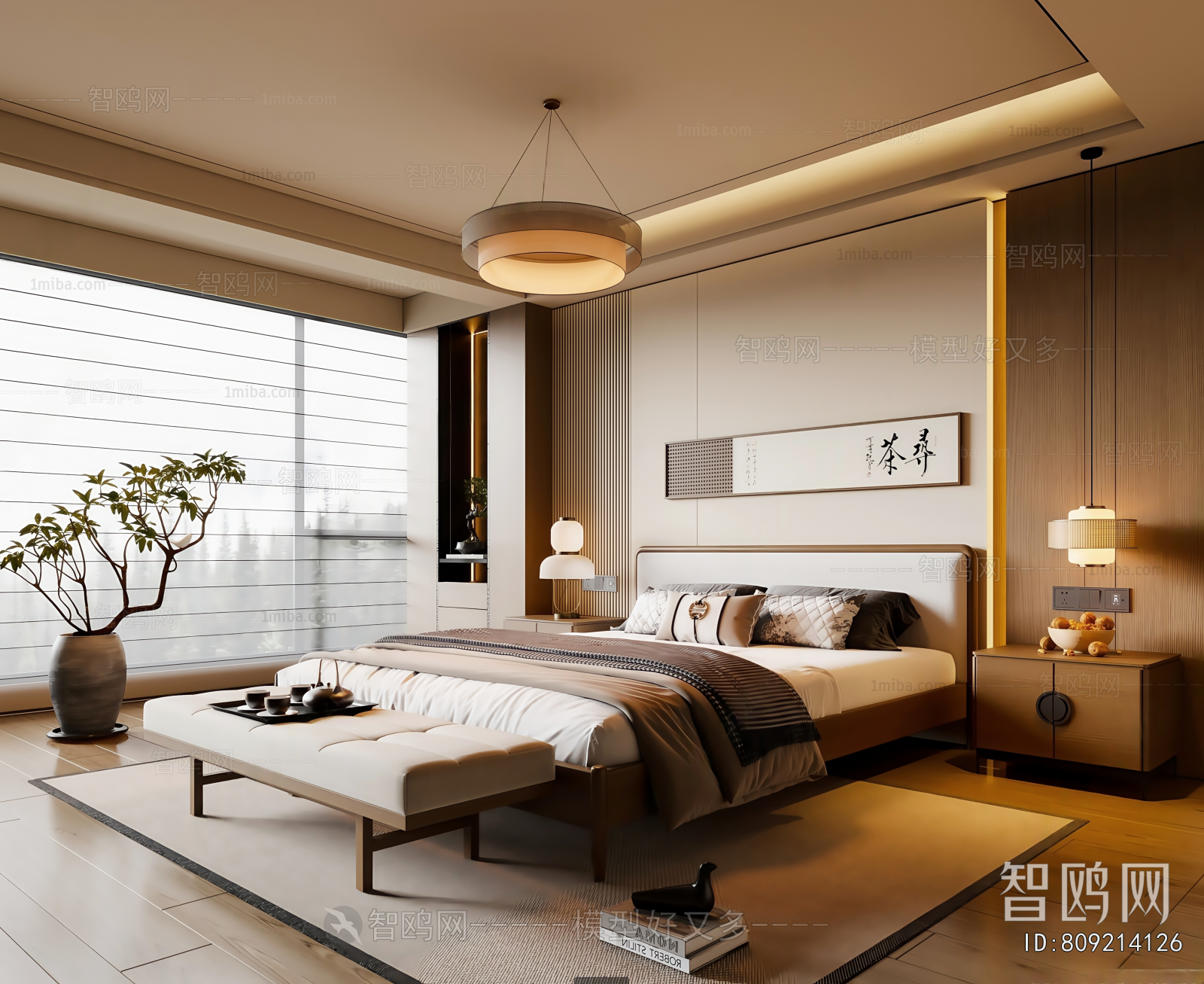 New Chinese Style Bedroom