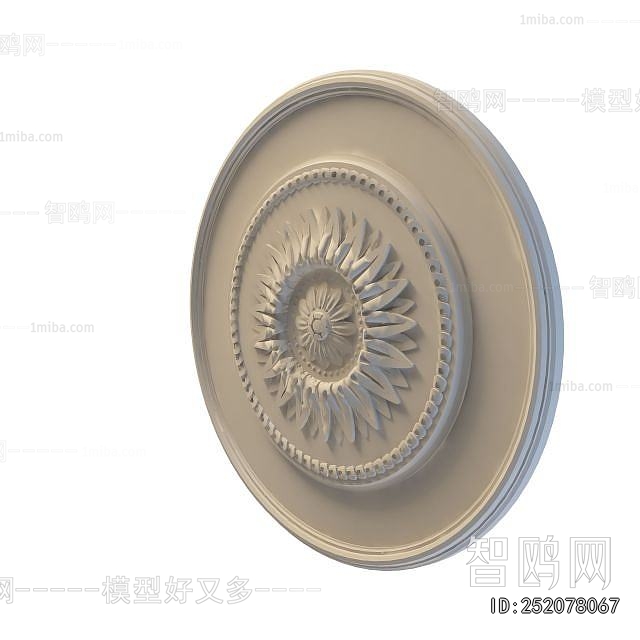 European Style Plaster Carved Top Plate