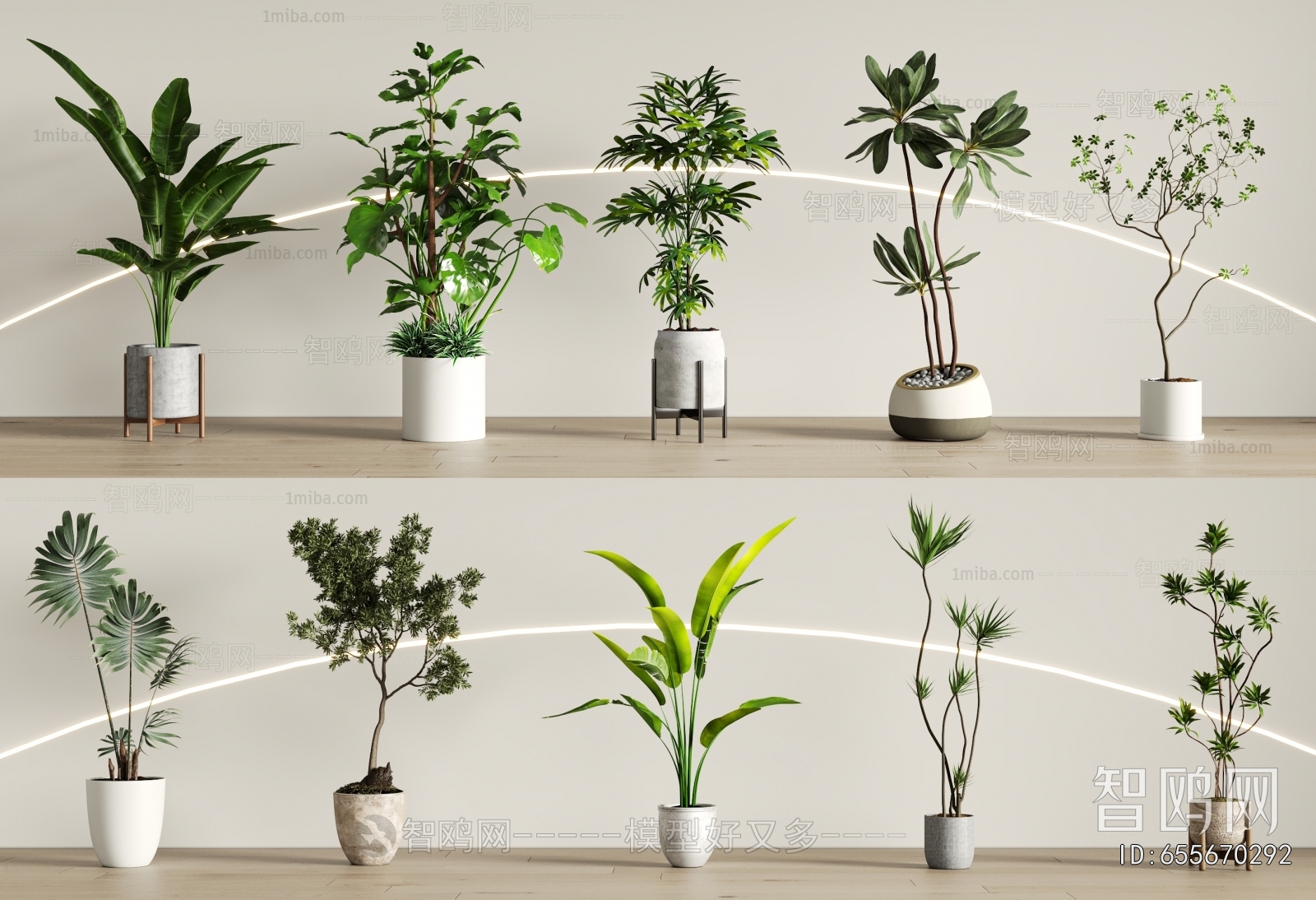Modern Ground Green Plant Potted Plants