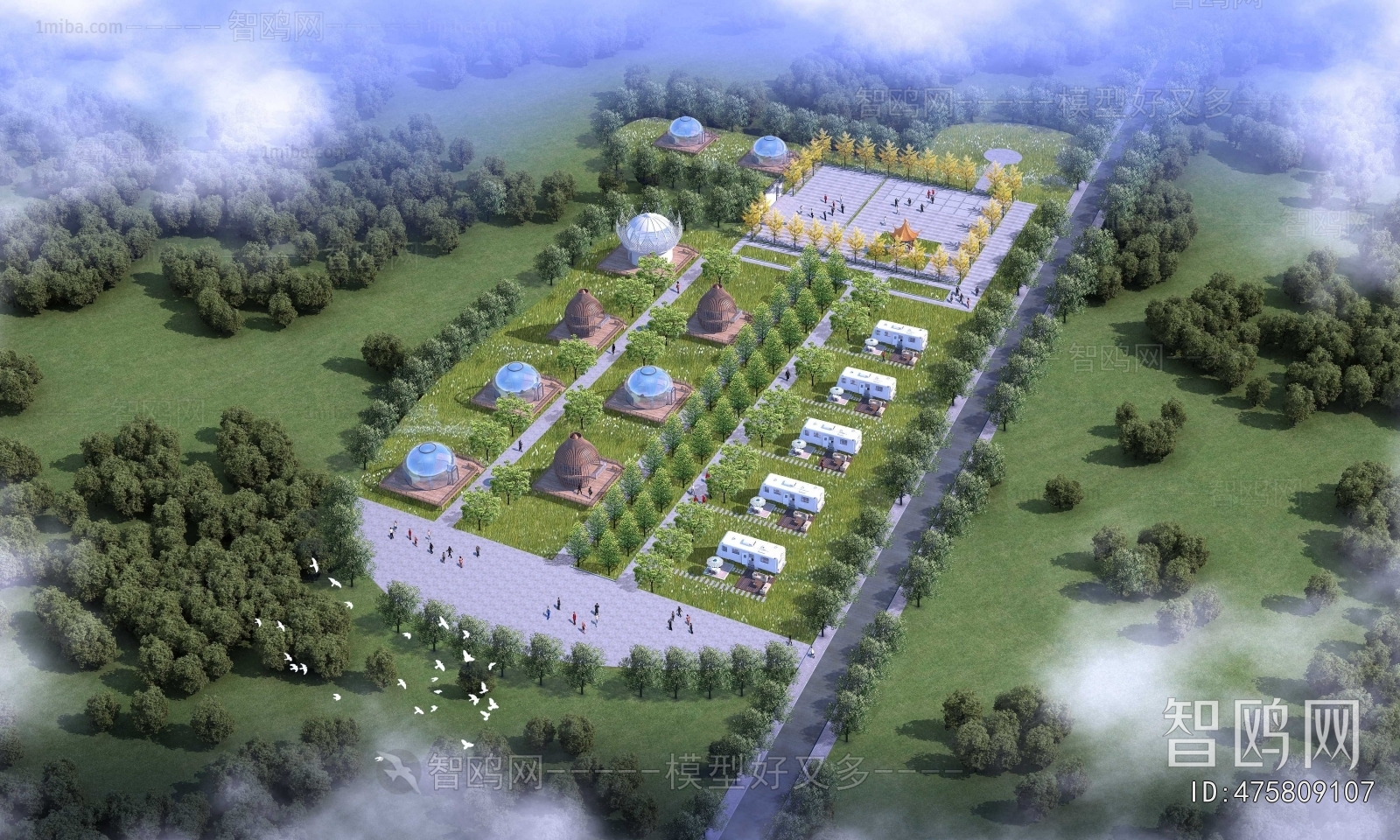 Modern Architectural Bird's-eye View Planning