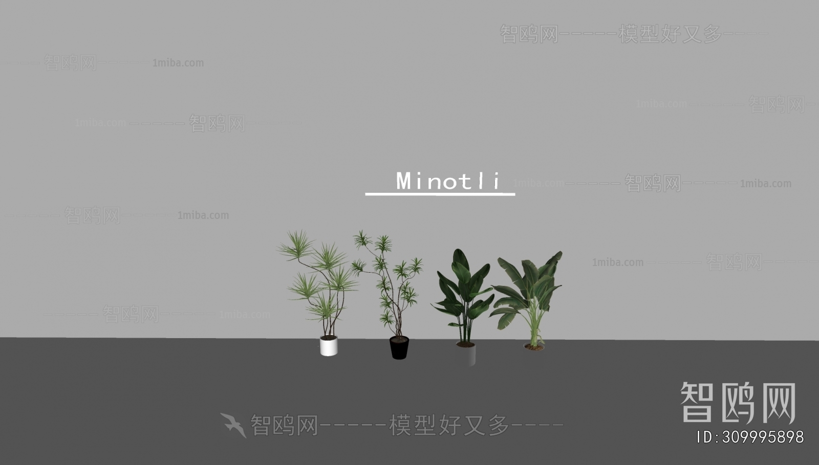 Modern Ground Green Plant Potted Plants