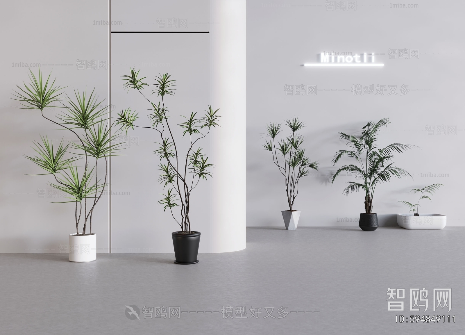 Modern Ground Green Plant Potted Plants