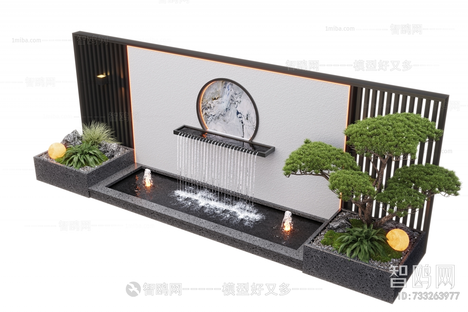 New Chinese Style Rockery Waterscape