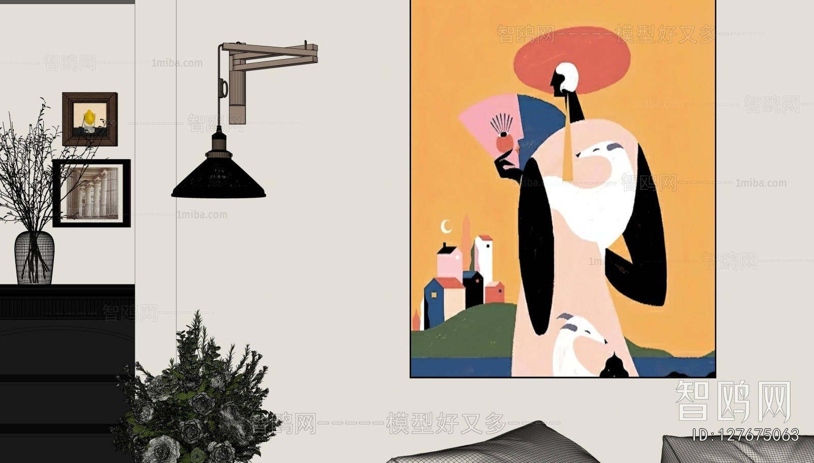 现代抽象人物装饰画