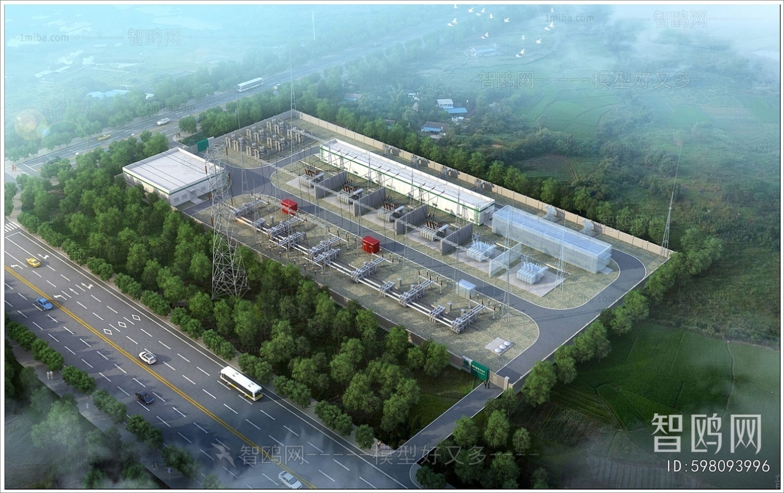 Modern Architectural Bird's-eye View Planning