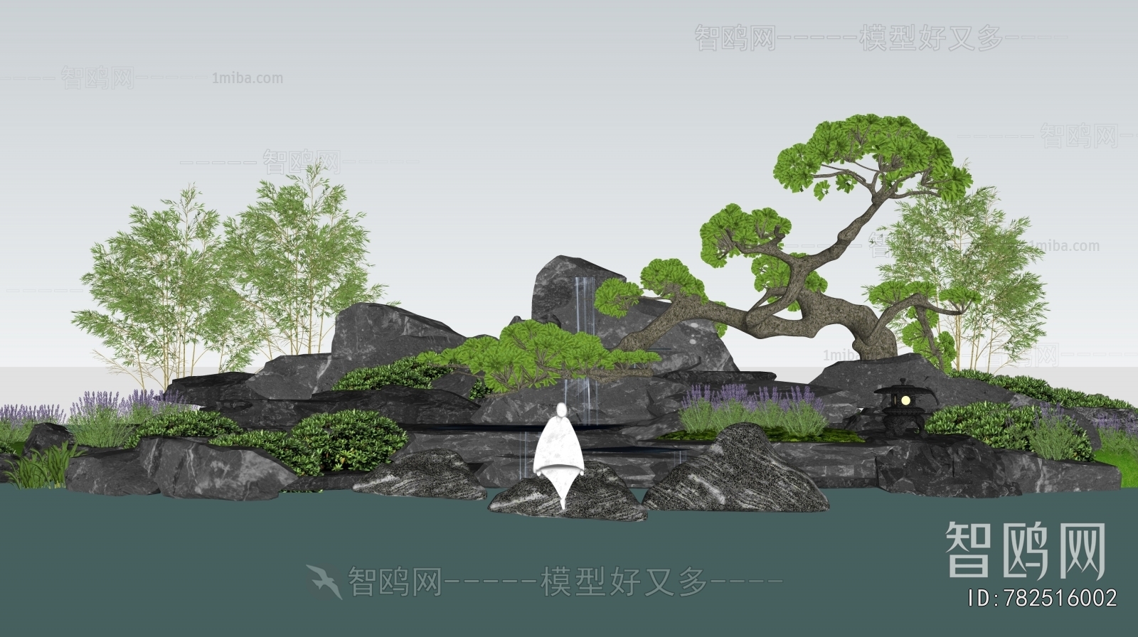 New Chinese Style Rockery Waterscape