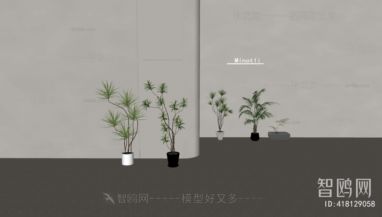 Modern Ground Green Plant Potted Plants