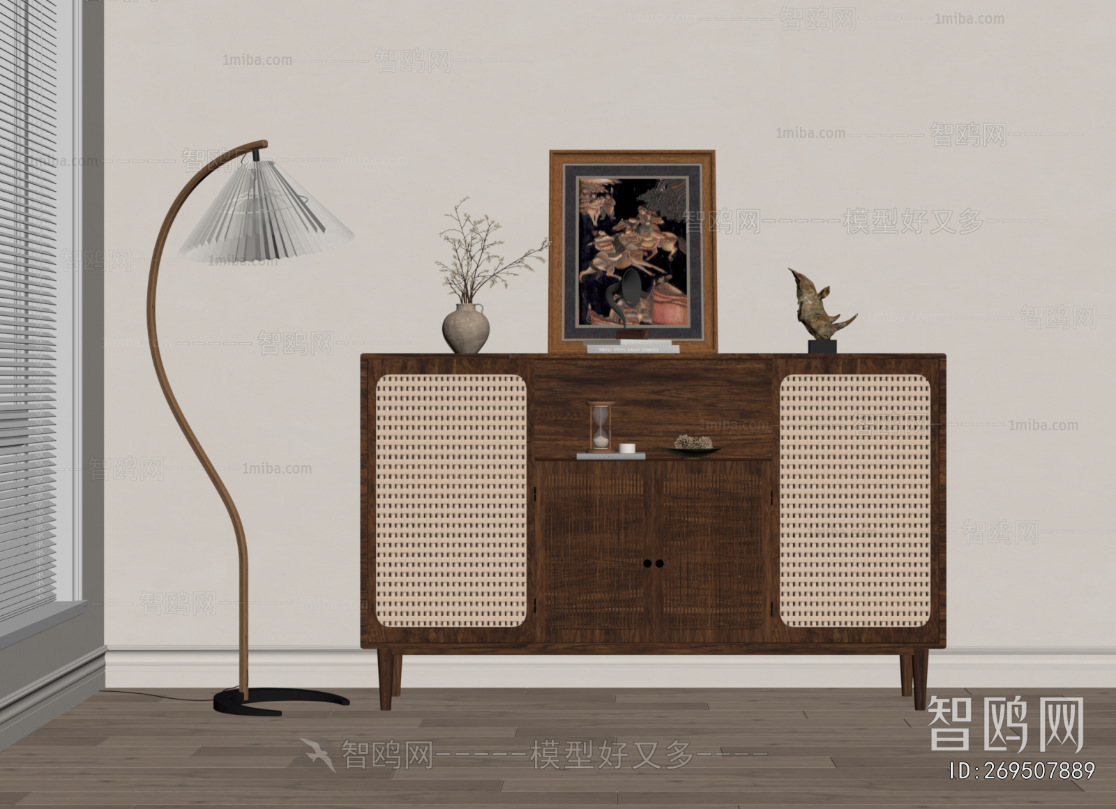 Wabi-sabi Style Side Cabinet