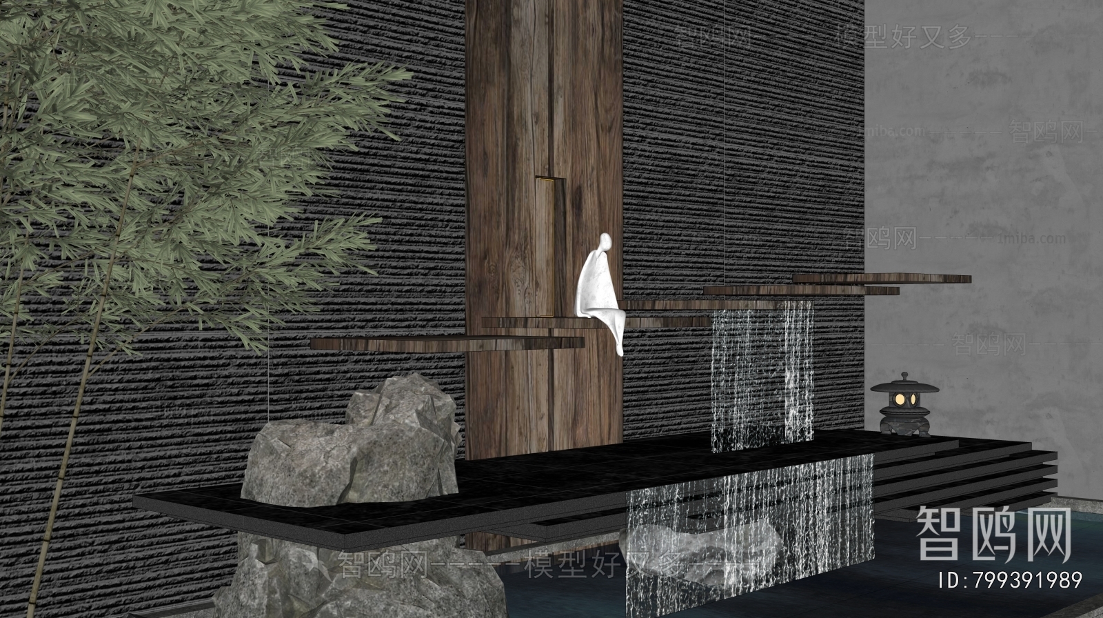 New Chinese Style Rockery Waterscape