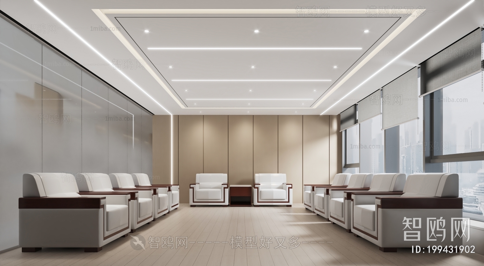 New Chinese Style Office Living Room