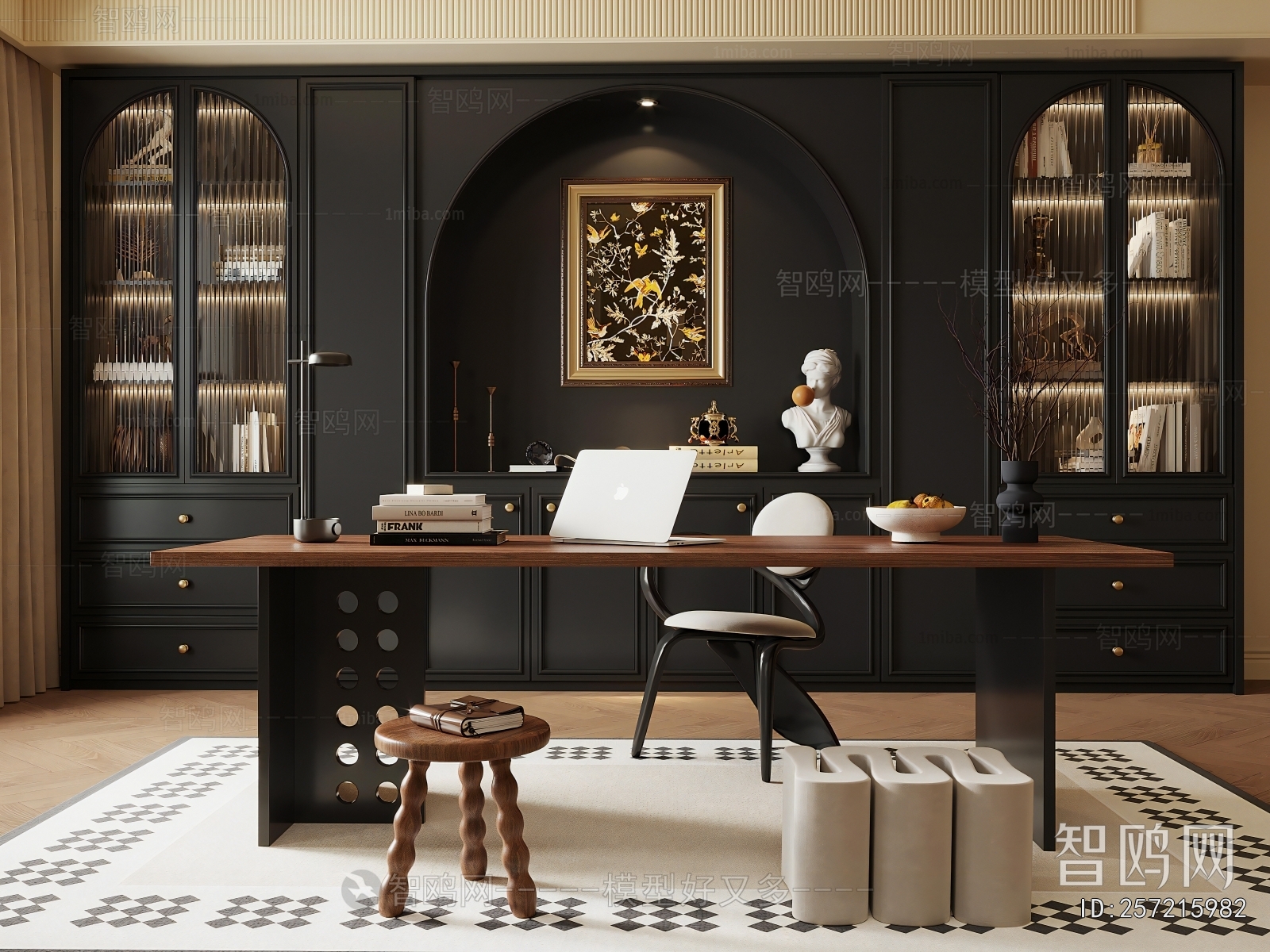 French Style Computer Desk And Chair