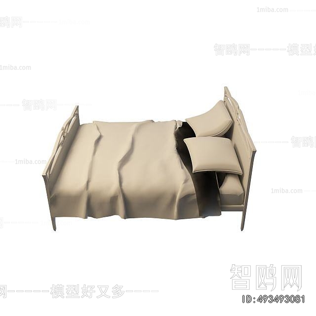 Simple European Style Double Bed