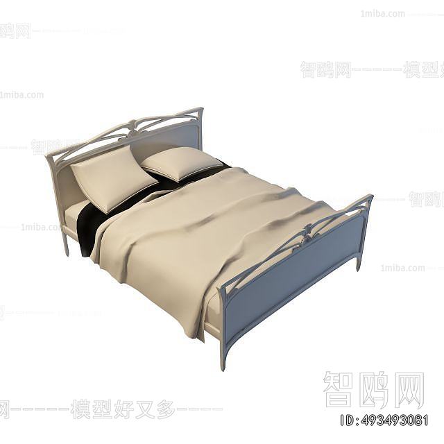 Simple European Style Double Bed