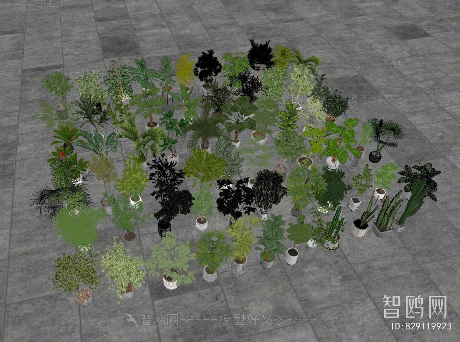 Modern Ground Green Plant Potted Plants