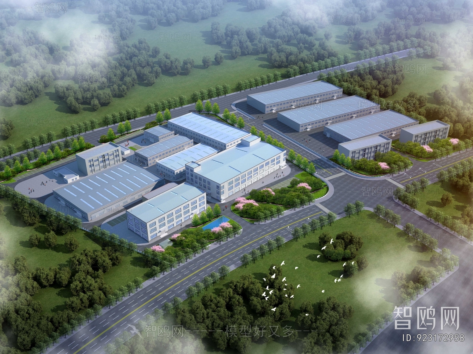 Modern Architectural Bird's-eye View Planning