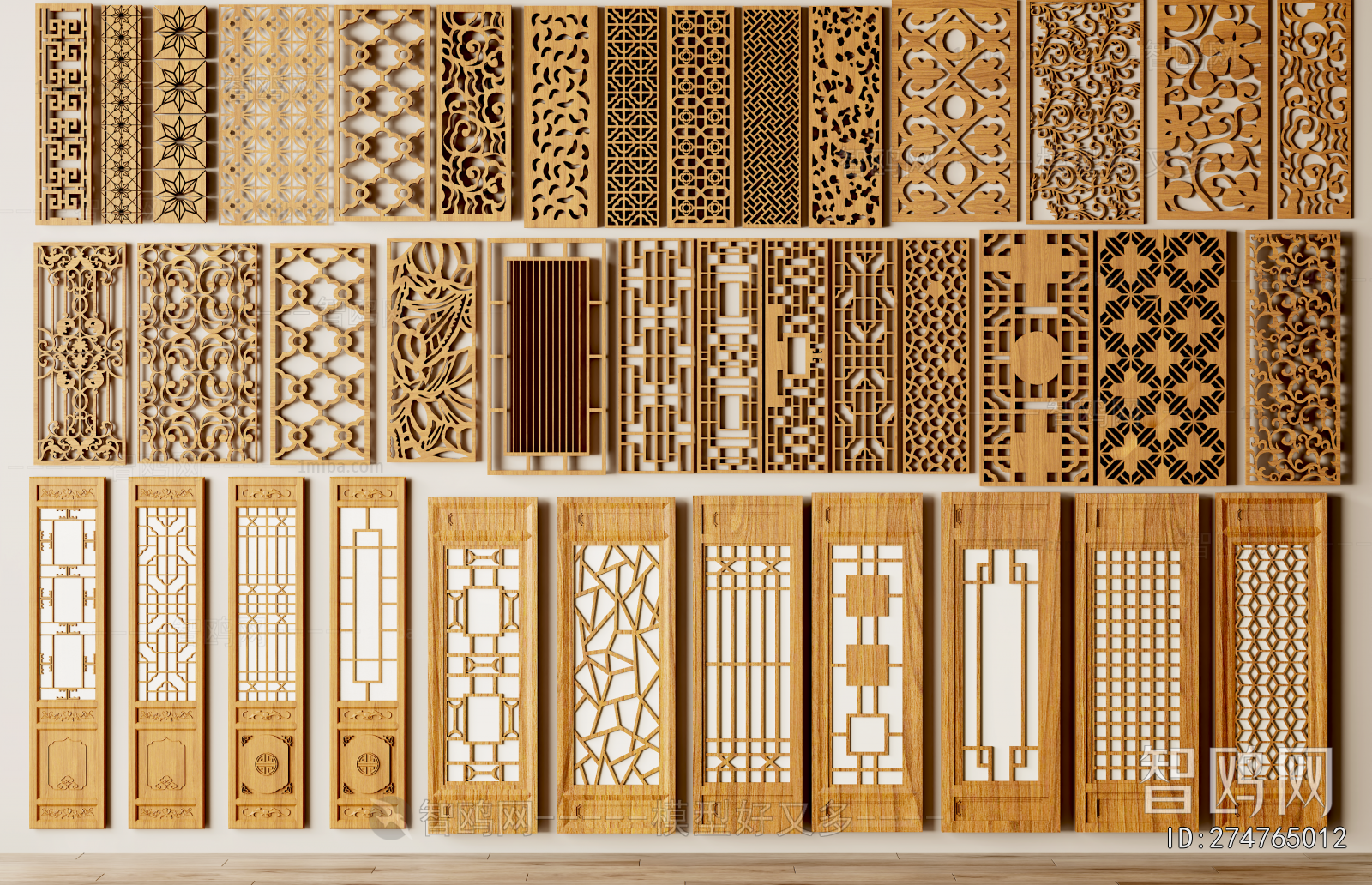 New Chinese Style Wooden Screen Partition