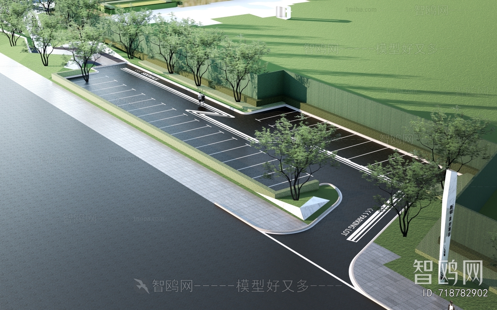 Modern Outdoor Parking Lot