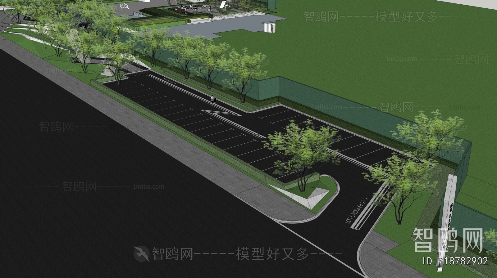 Modern Outdoor Parking Lot