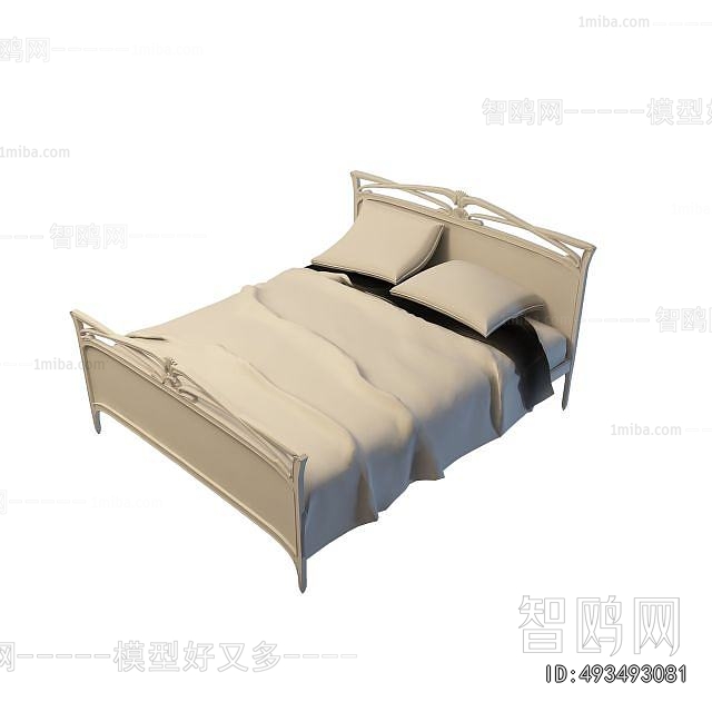 Simple European Style Double Bed