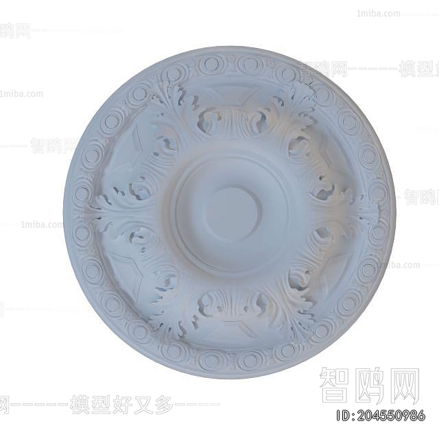 European Style Plaster Carved Top Plate