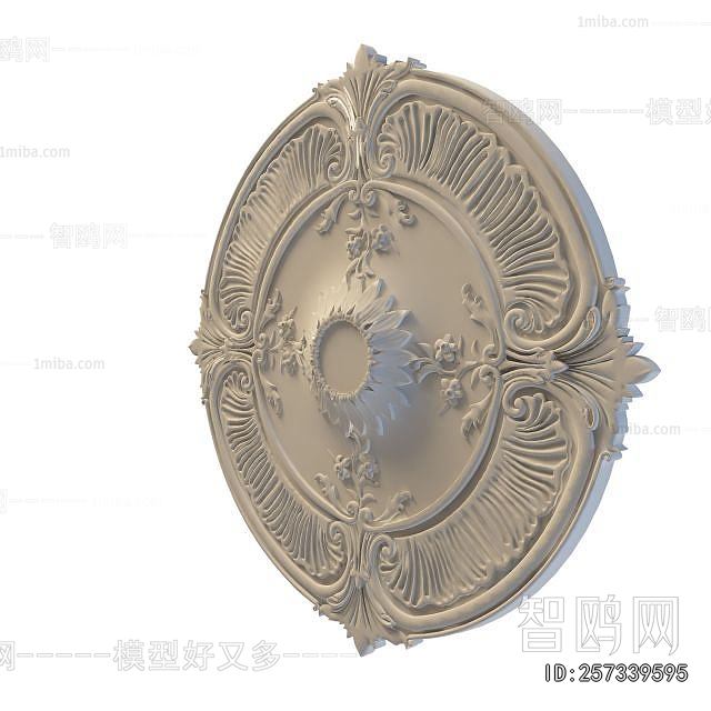 European Style Plaster Carved Top Plate