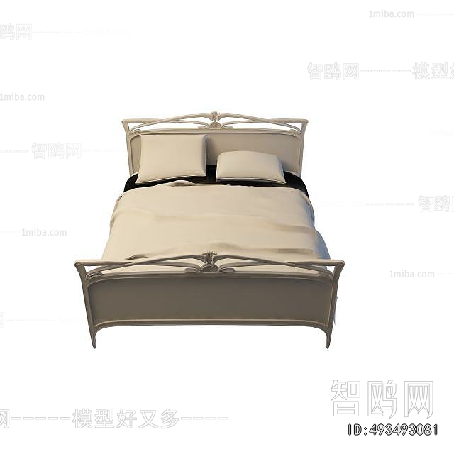 Simple European Style Double Bed