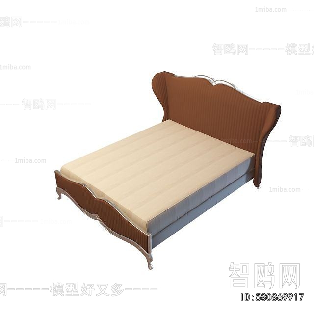 Simple European Style Double Bed
