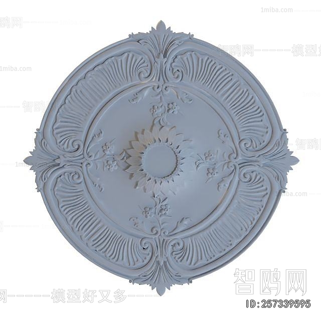 European Style Plaster Carved Top Plate