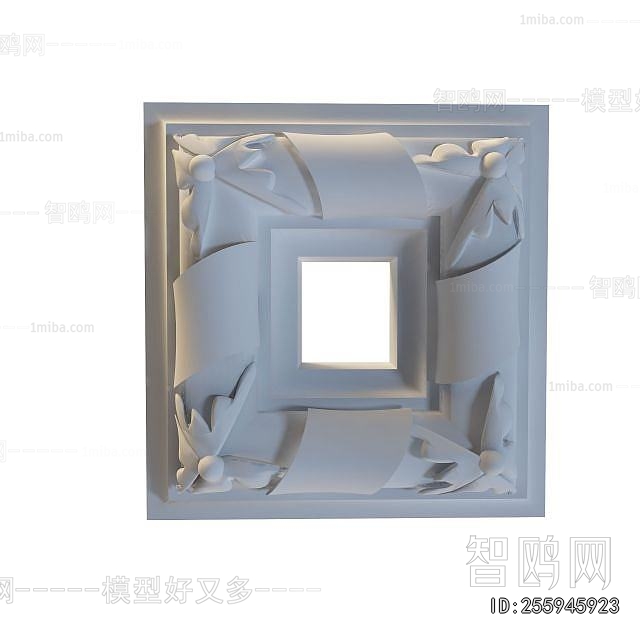 European Style Plaster Carved Top Plate