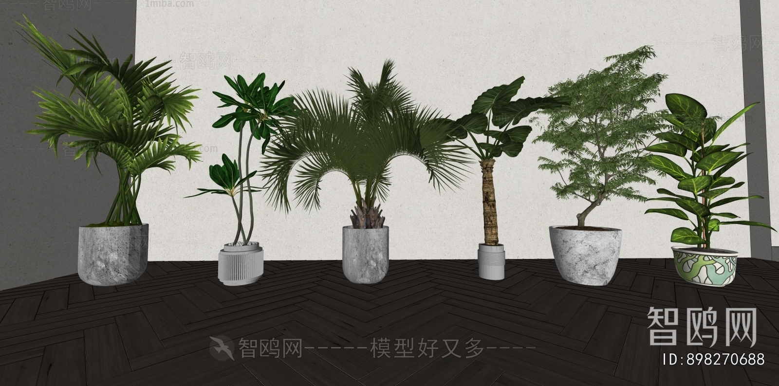 Modern Ground Green Plant Potted Plants