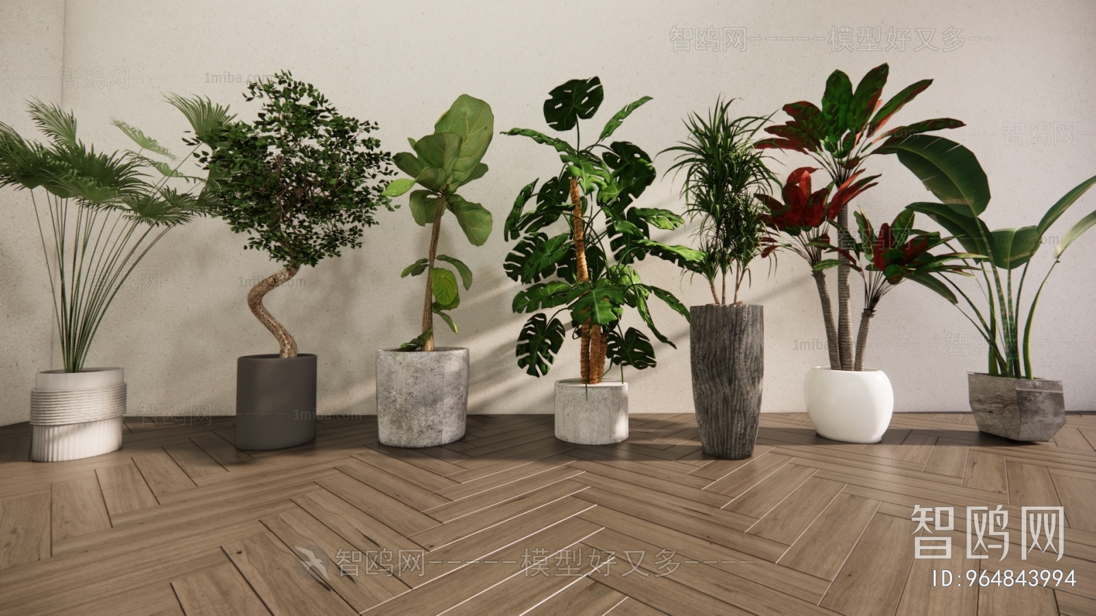 Modern Ground Green Plant Potted Plants