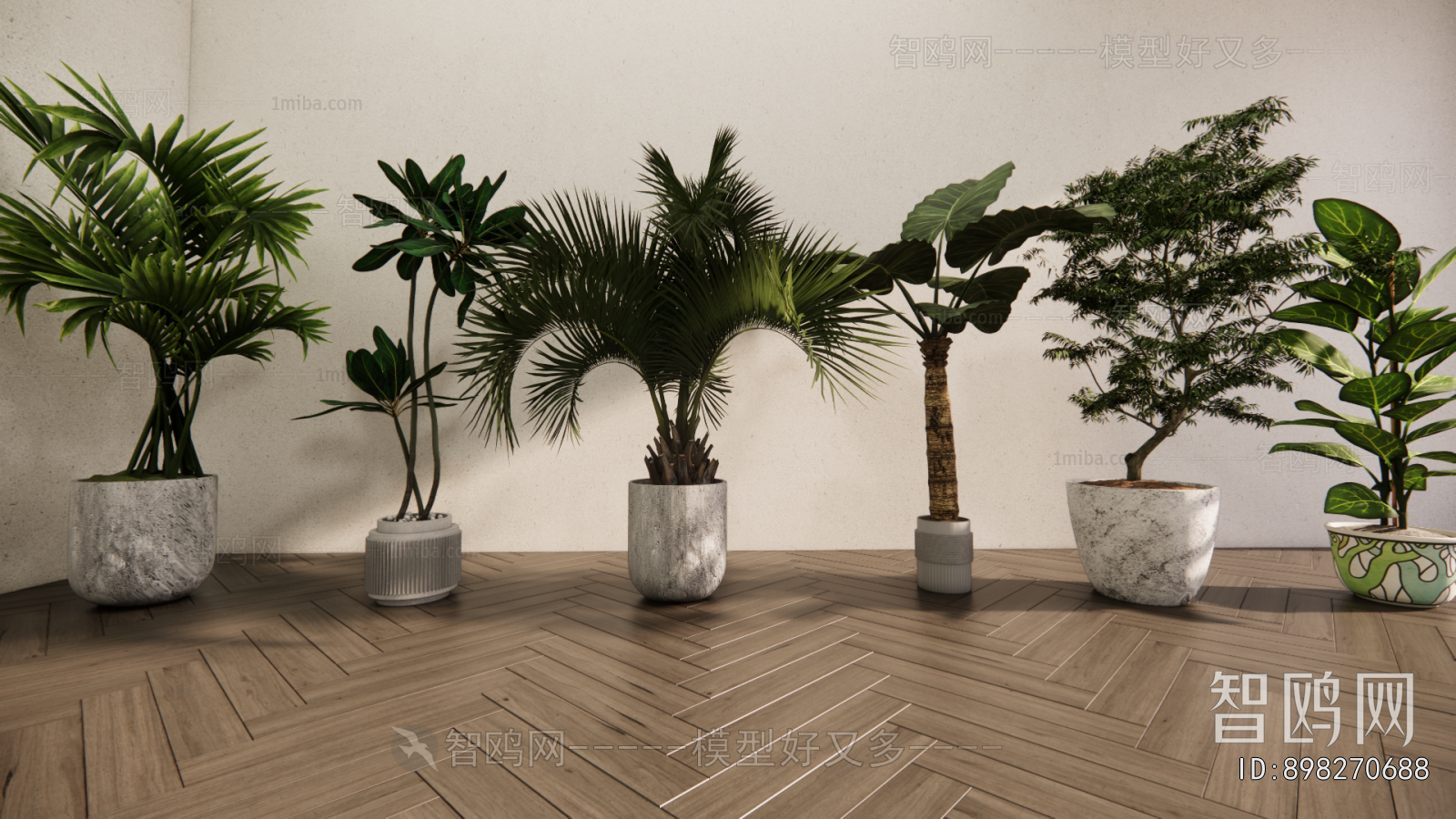 Modern Ground Green Plant Potted Plants