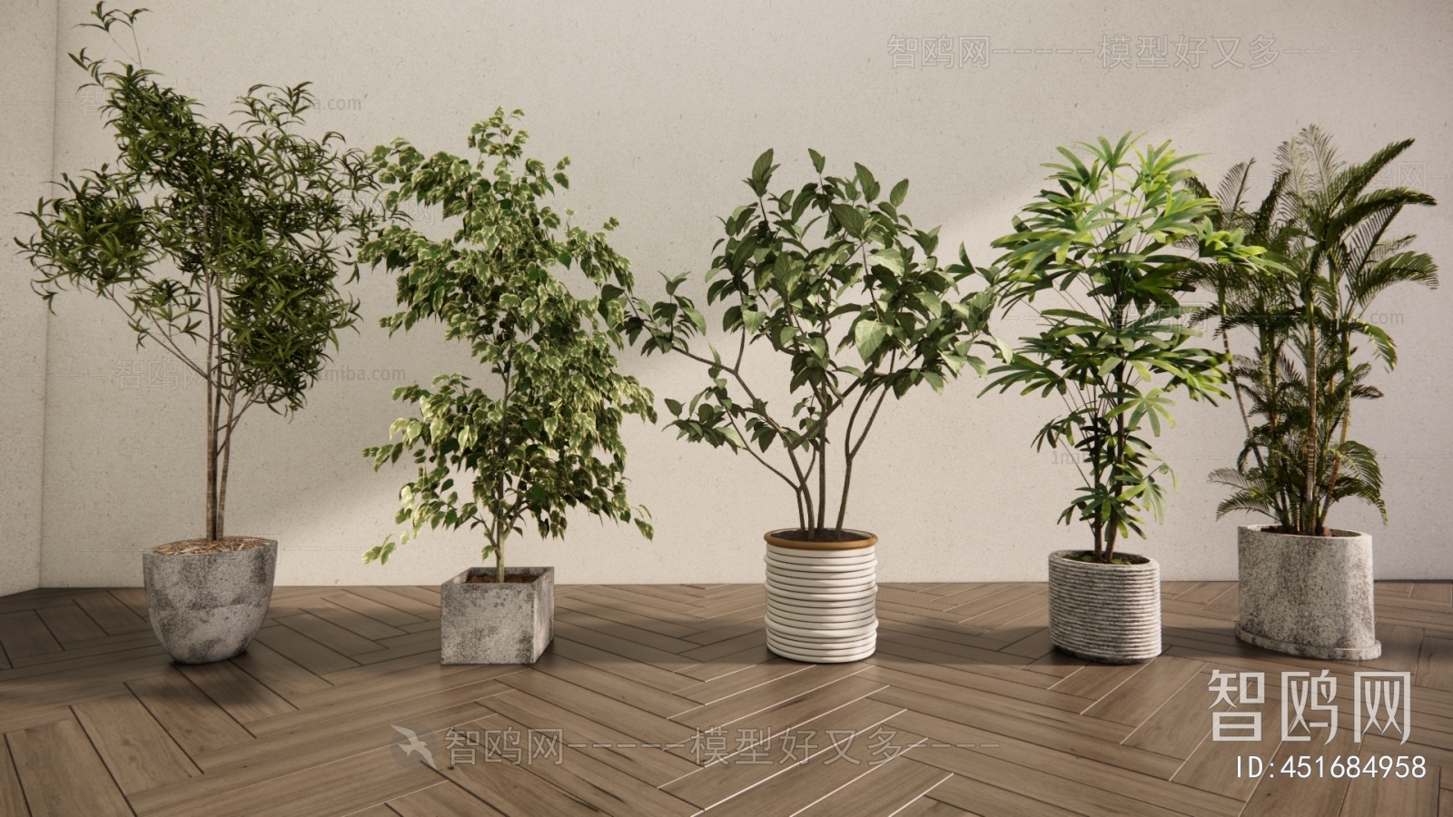 Modern Ground Green Plant Potted Plants