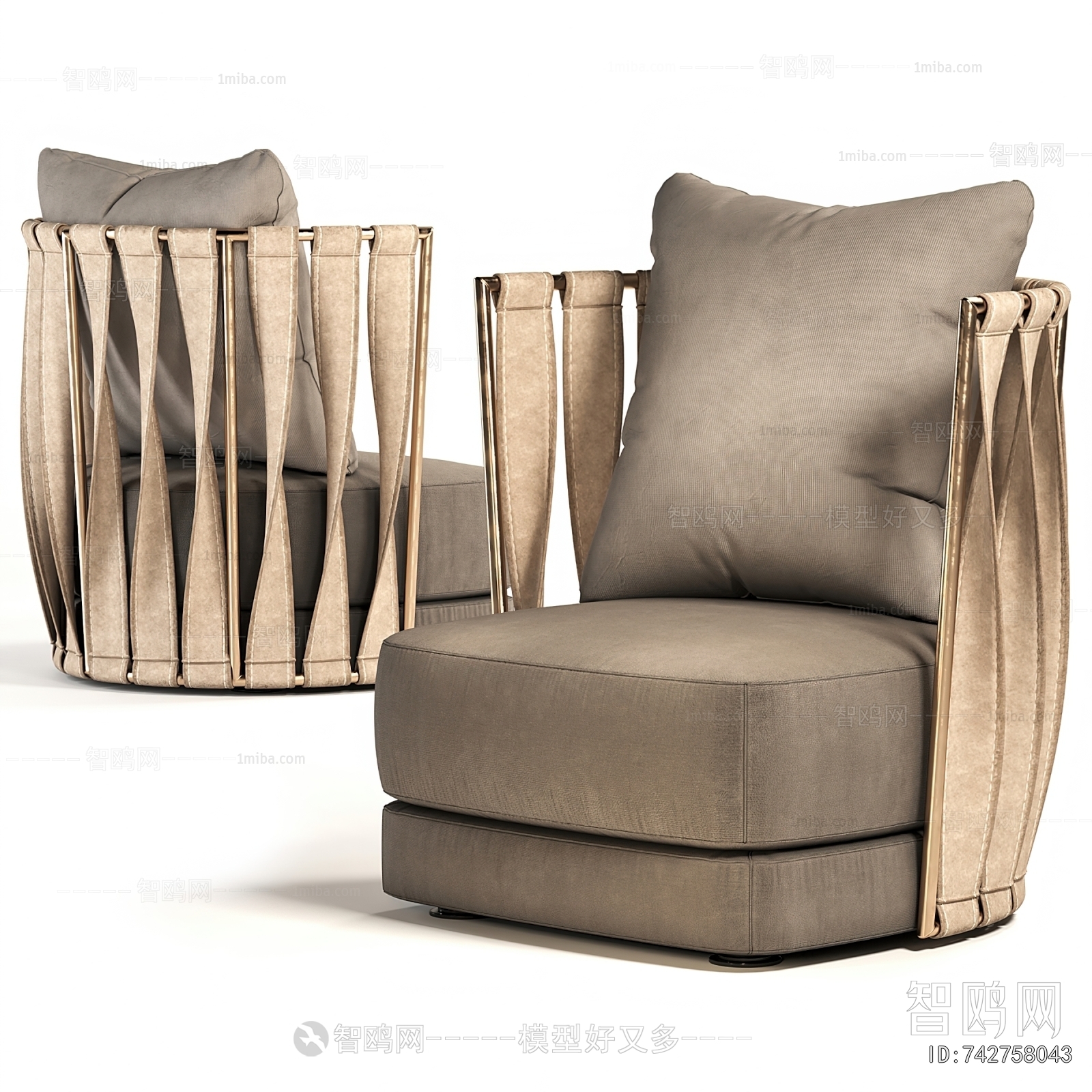 Wabi-sabi Style Single Sofa