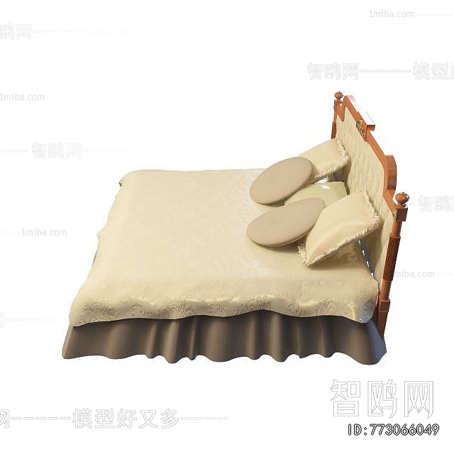 Simple European Style Double Bed