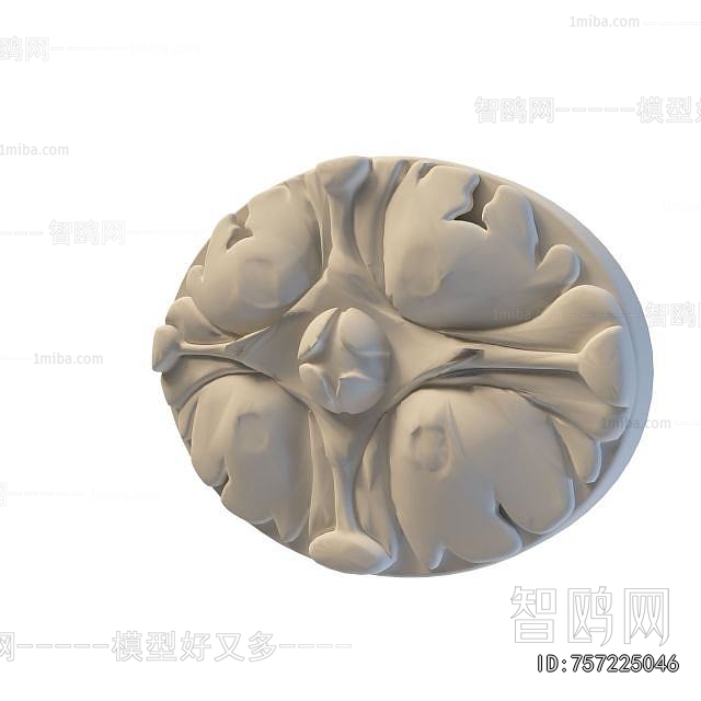 European Style Plaster Carved Top Plate