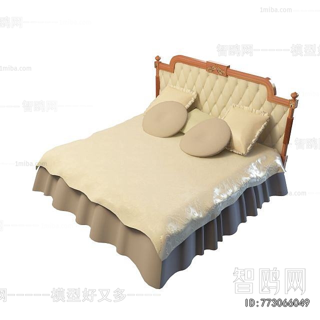 Simple European Style Double Bed