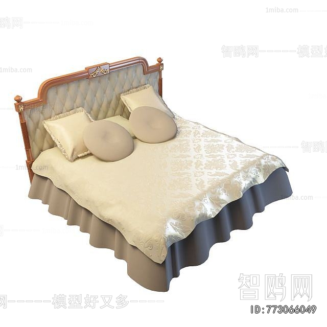 Simple European Style Double Bed