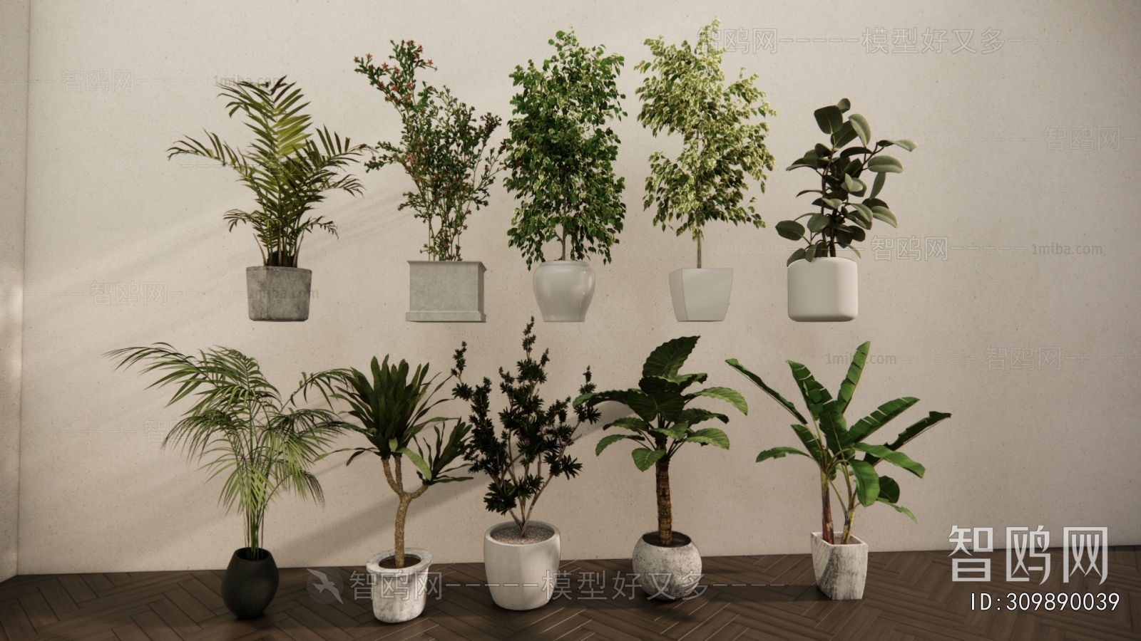 Modern Ground Green Plant Potted Plants