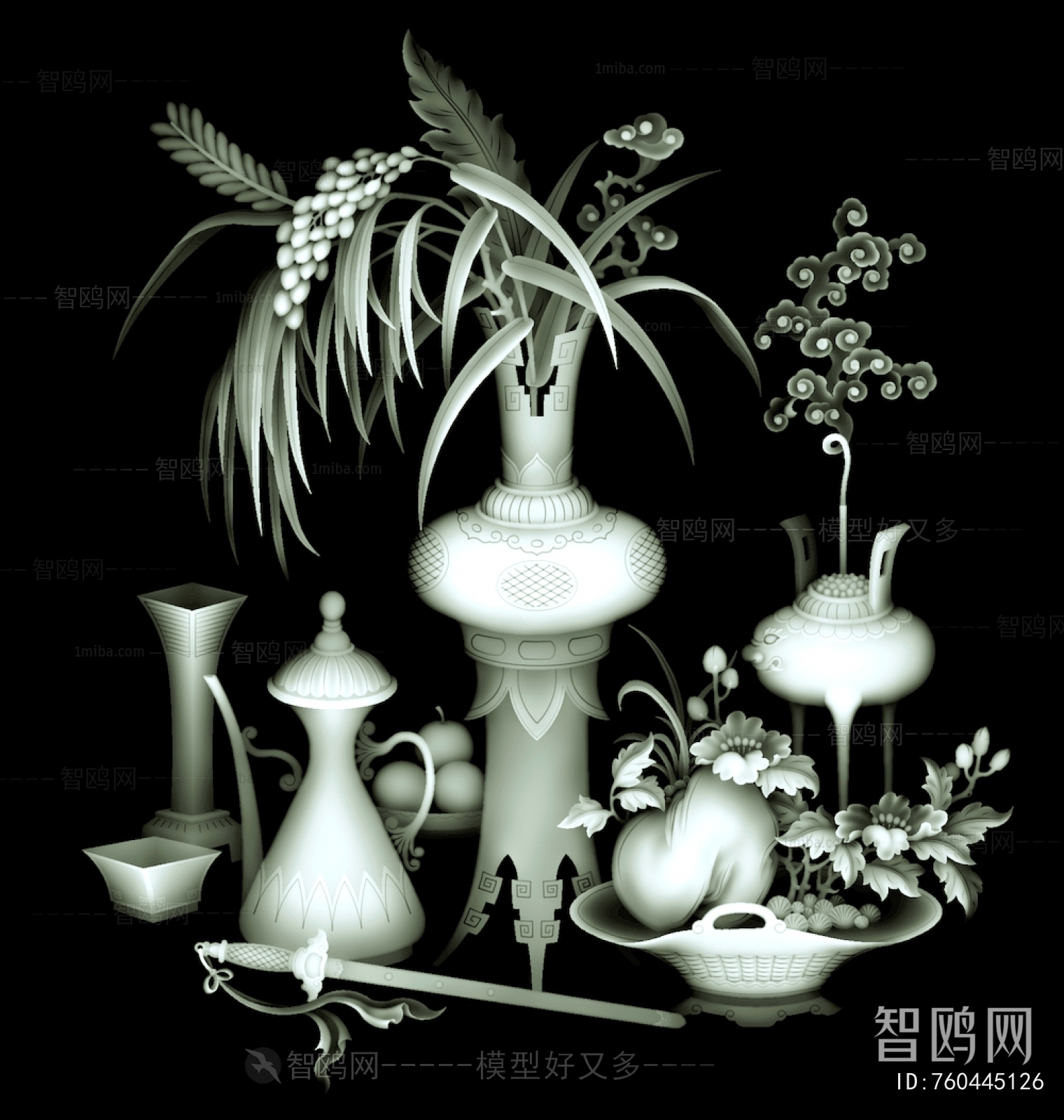 黑白灰度凹凸图