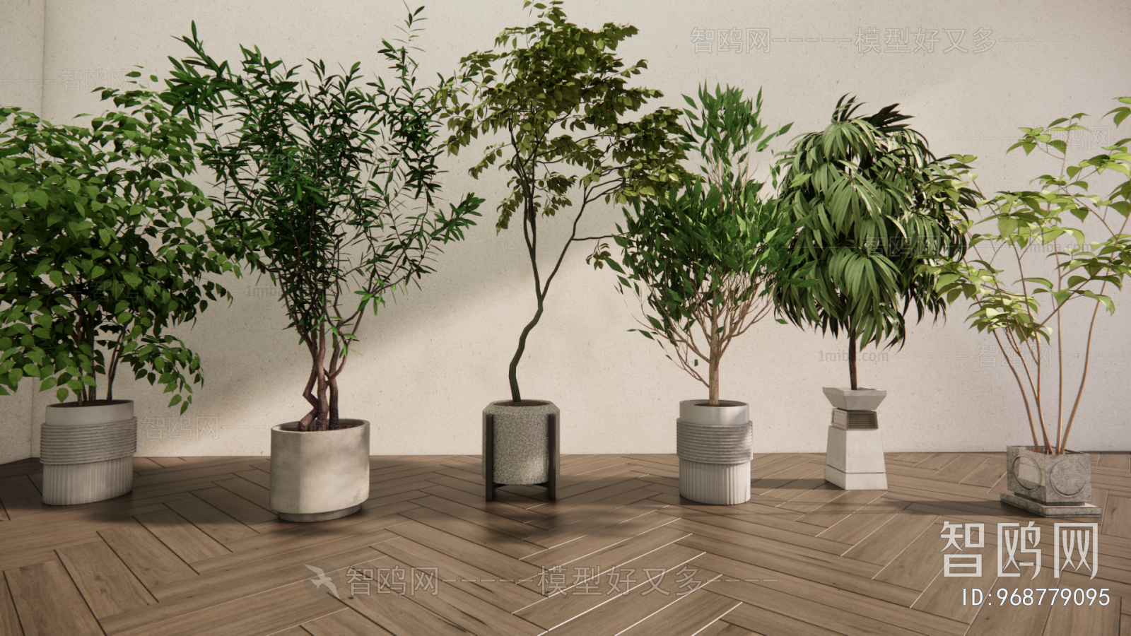 Modern Ground Green Plant Potted Plants