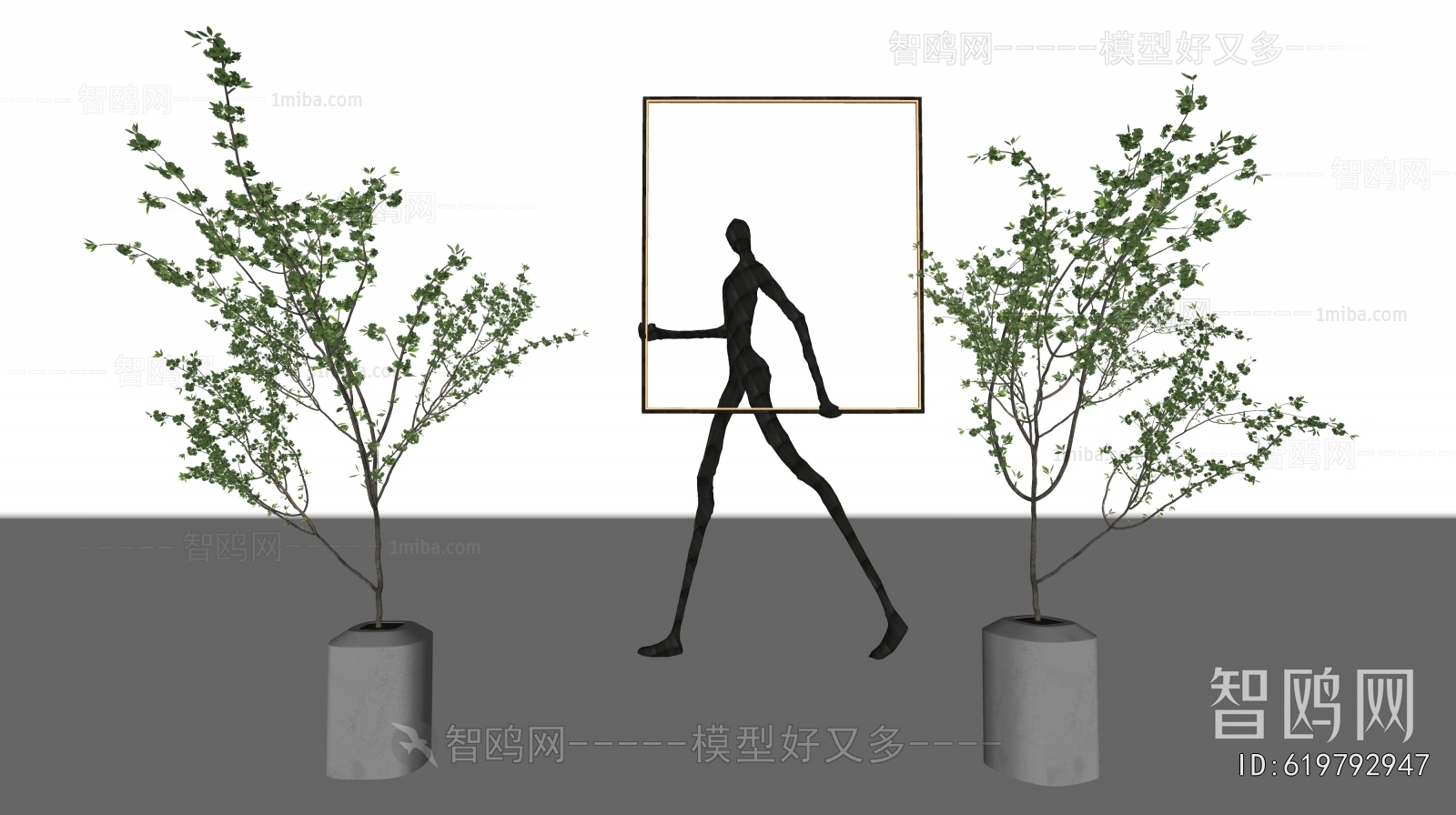 Modern Ground Green Plant Potted Plants