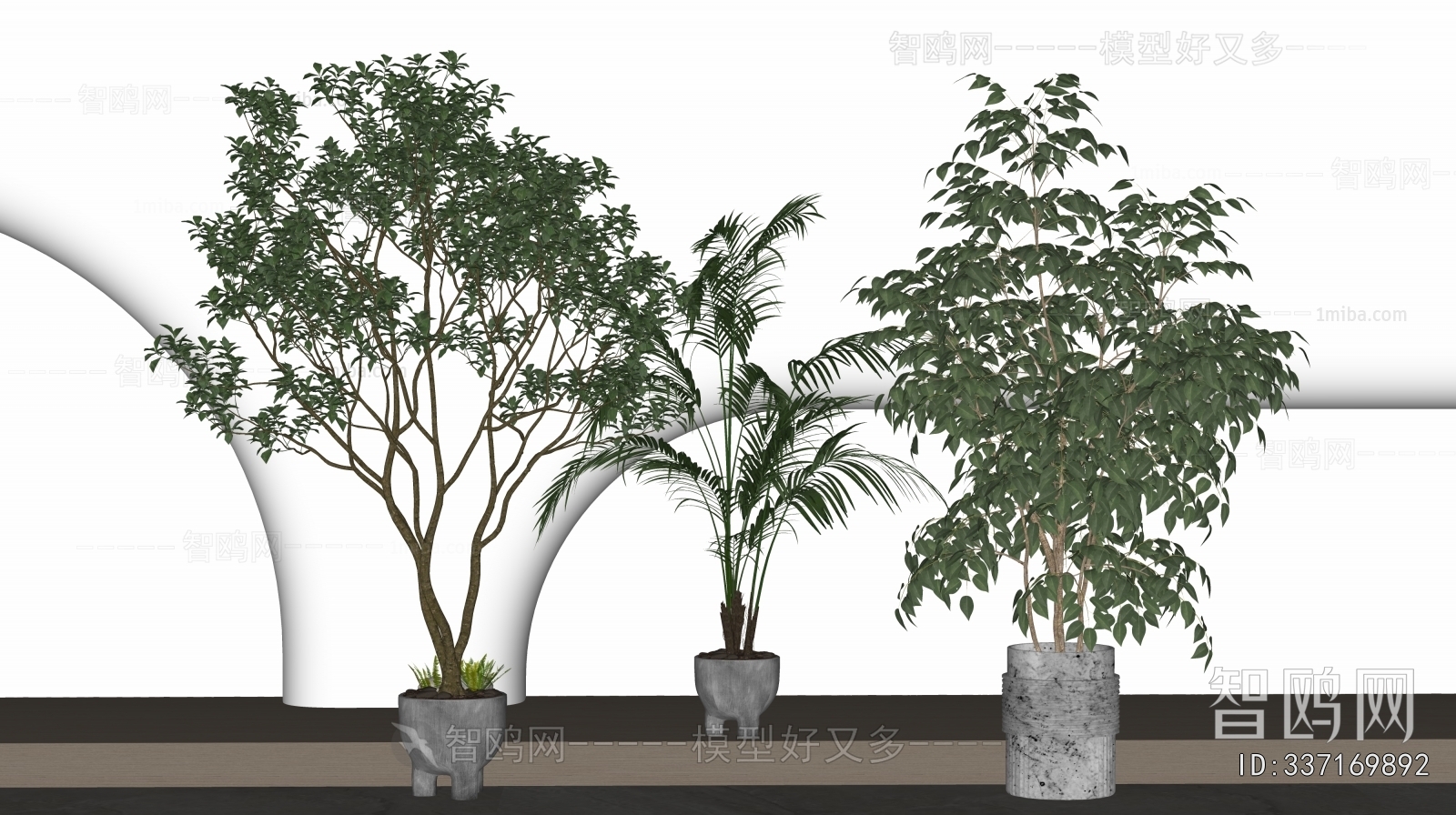 Modern Ground Green Plant Potted Plants