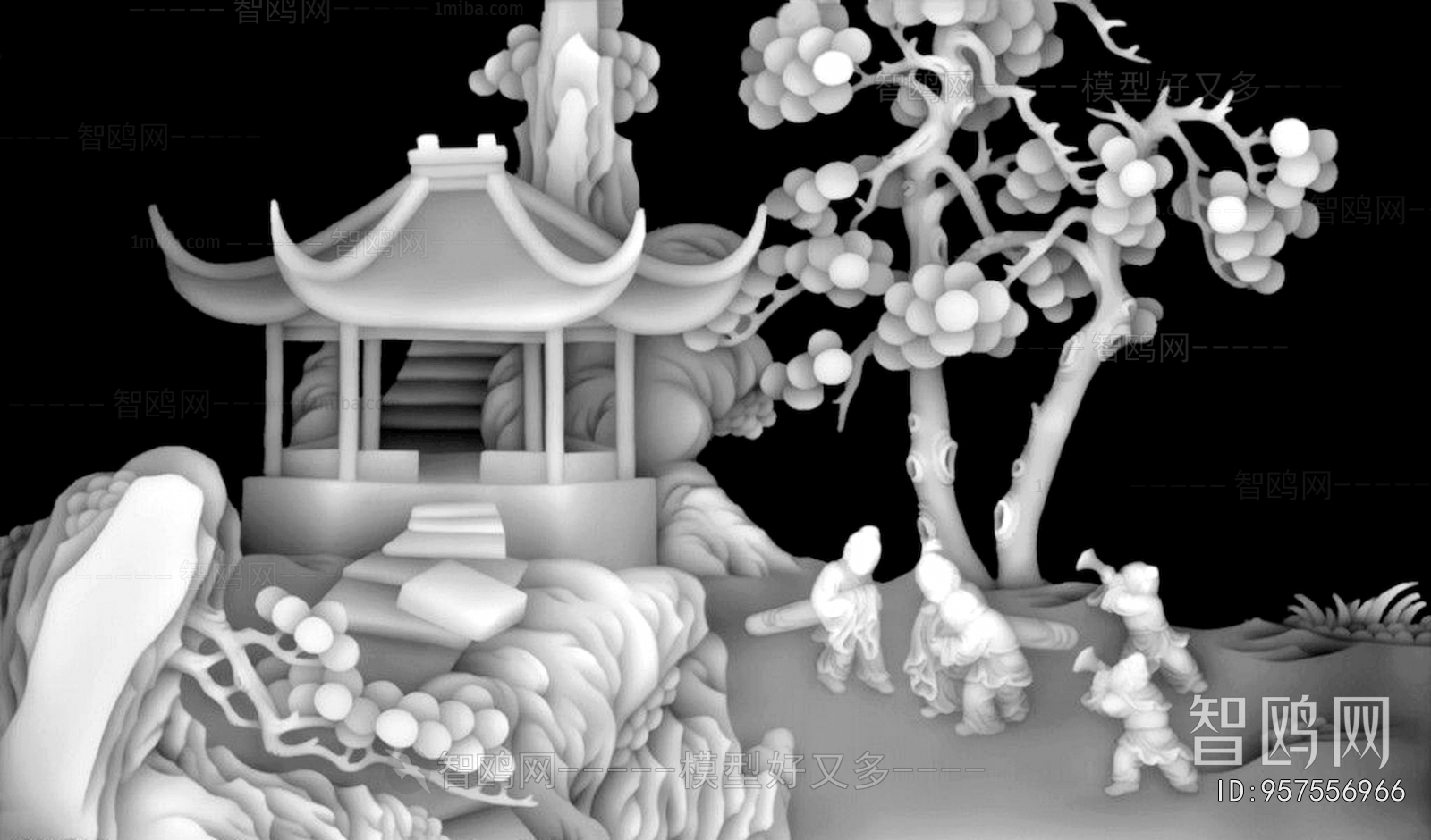 黑白灰度凹凸图