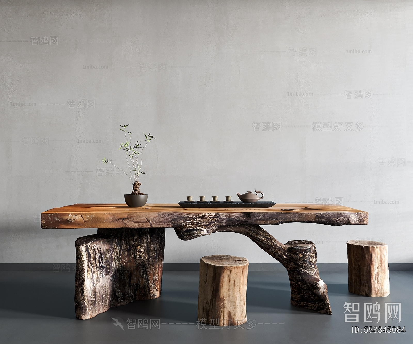 Wabi-sabi Style Tea Tables And Chairs