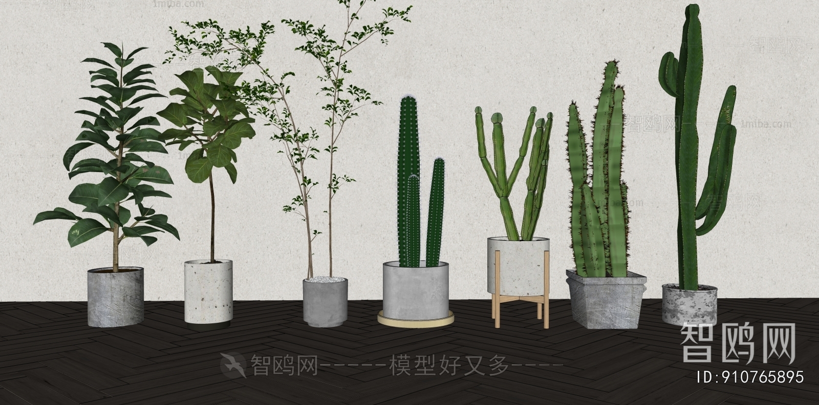 Modern Ground Green Plant Potted Plants