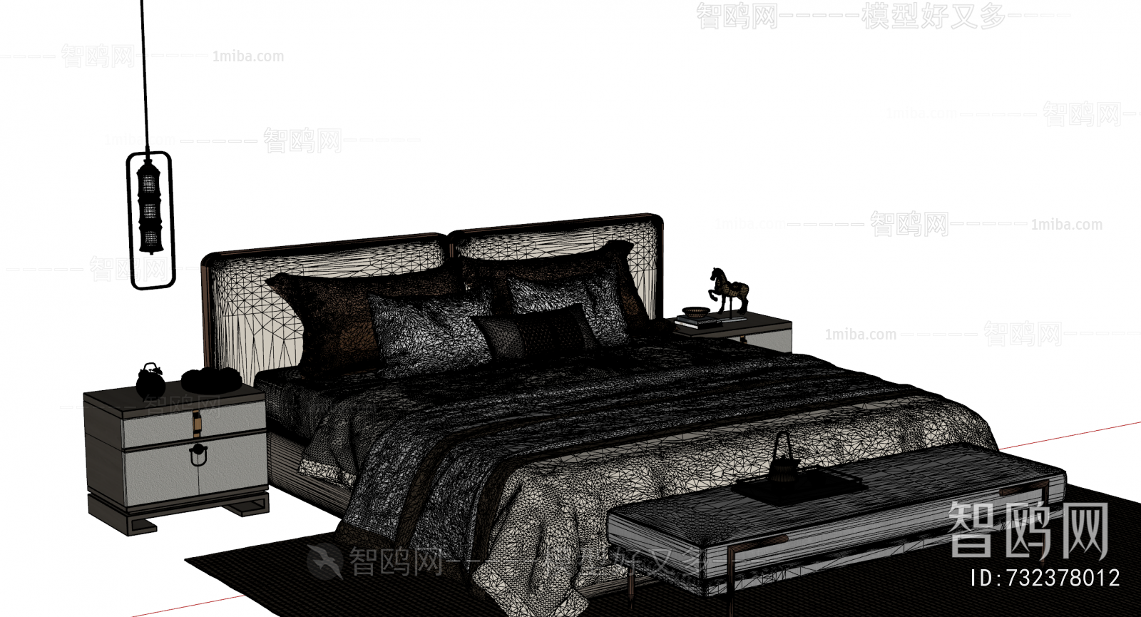 New Chinese Style Double Bed
