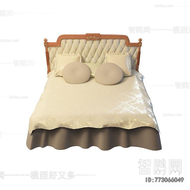 Simple European Style Double Bed