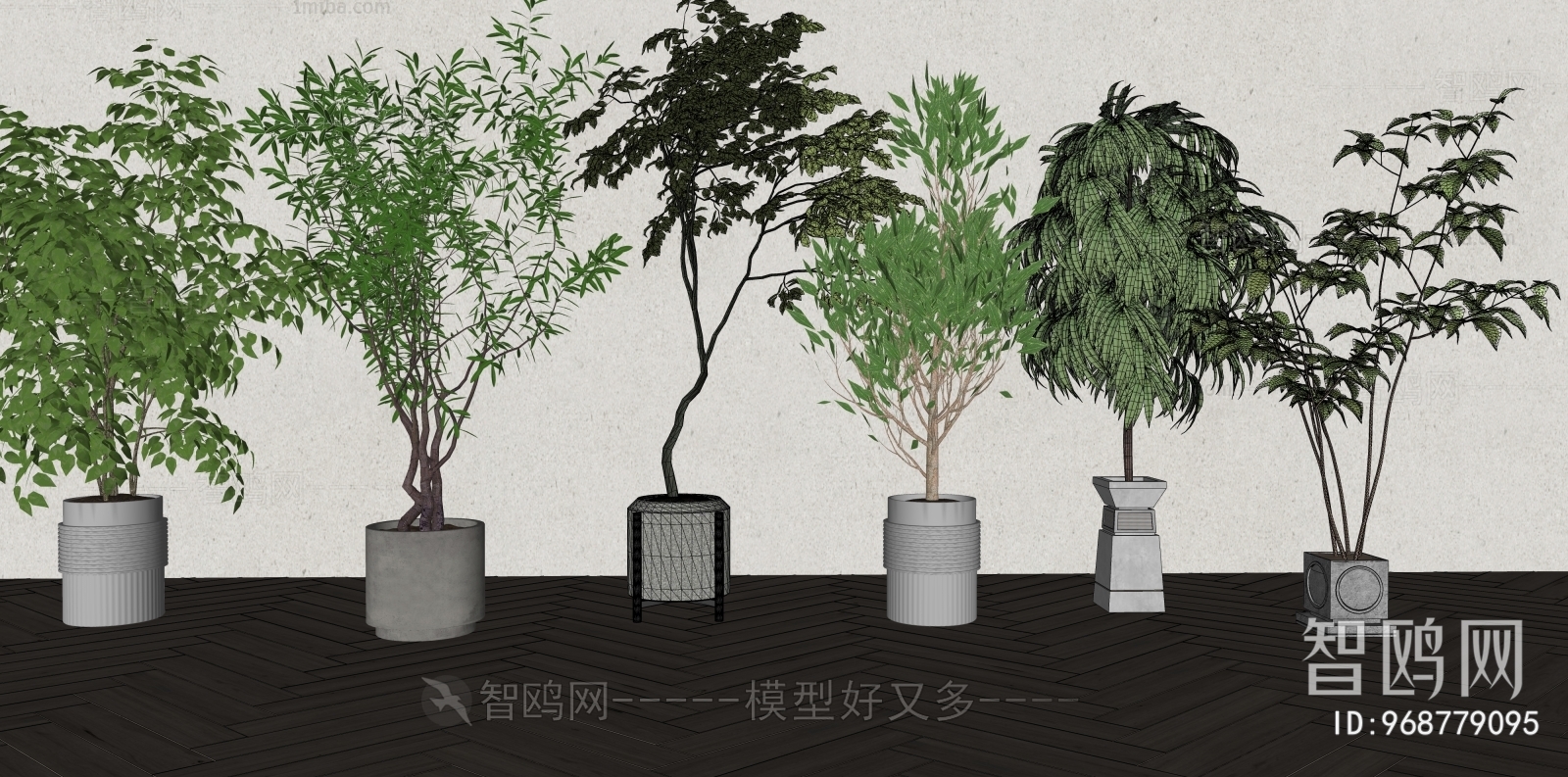 Modern Ground Green Plant Potted Plants